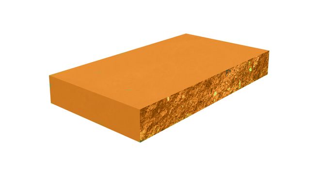 Крышка Плита декоративная для парапета Золотой Мандарин (скол одна сторона и два торца) 450х225х60 персиковая