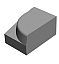 Камень Апарель Золотой Мандарин 600х400х300/150 серый (элемент правый)